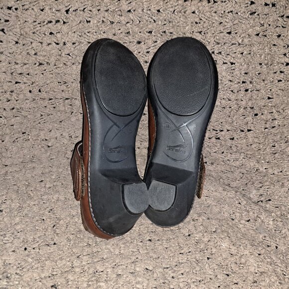 DANSKO- Bess-Brown Kidskin Leather Mary Janes-Sz 38/7.5-Excellent - Picture 8 of 8